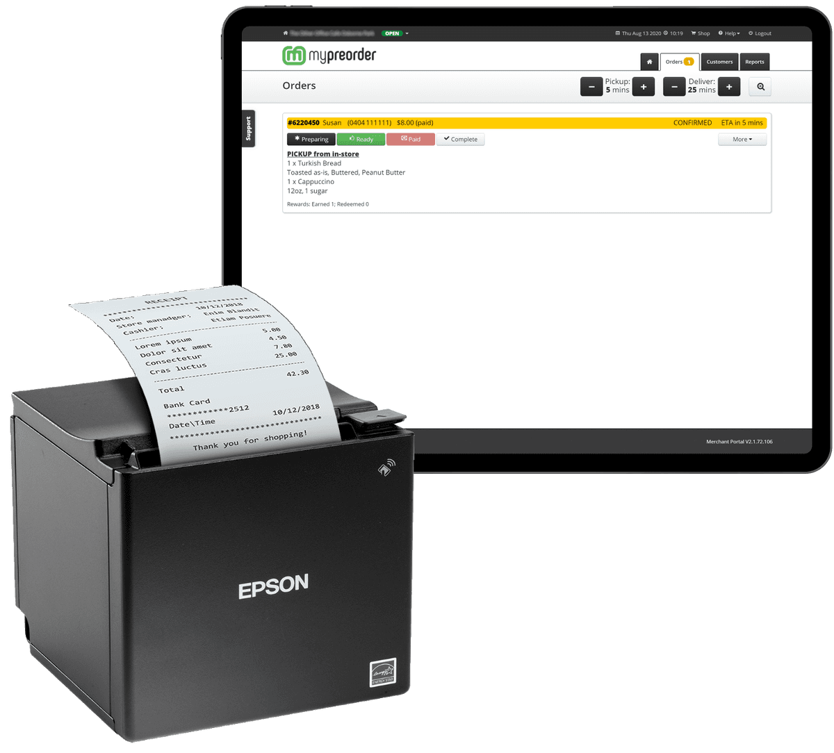 Order management interface